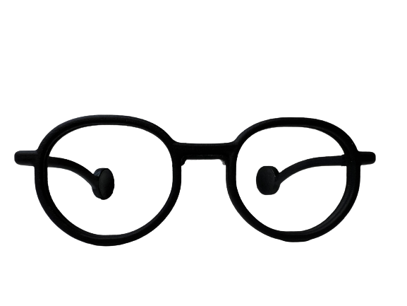 Classic Jaybs — round lenses with temple-mounted disc pads — front view